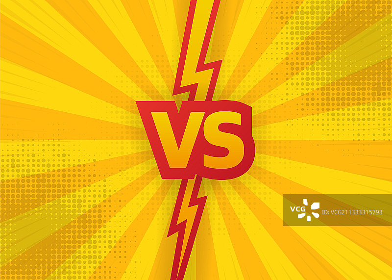黄色背景上的VS字母战斗图片素材