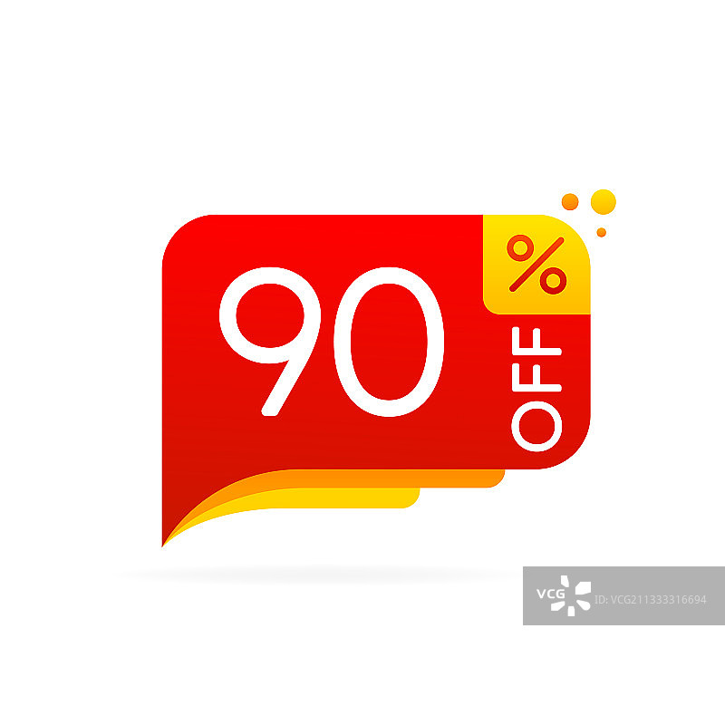 白色背景上的九折优惠铭牌图片素材