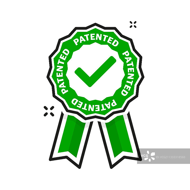 白色背景上的绿色专利扁平图标图片素材