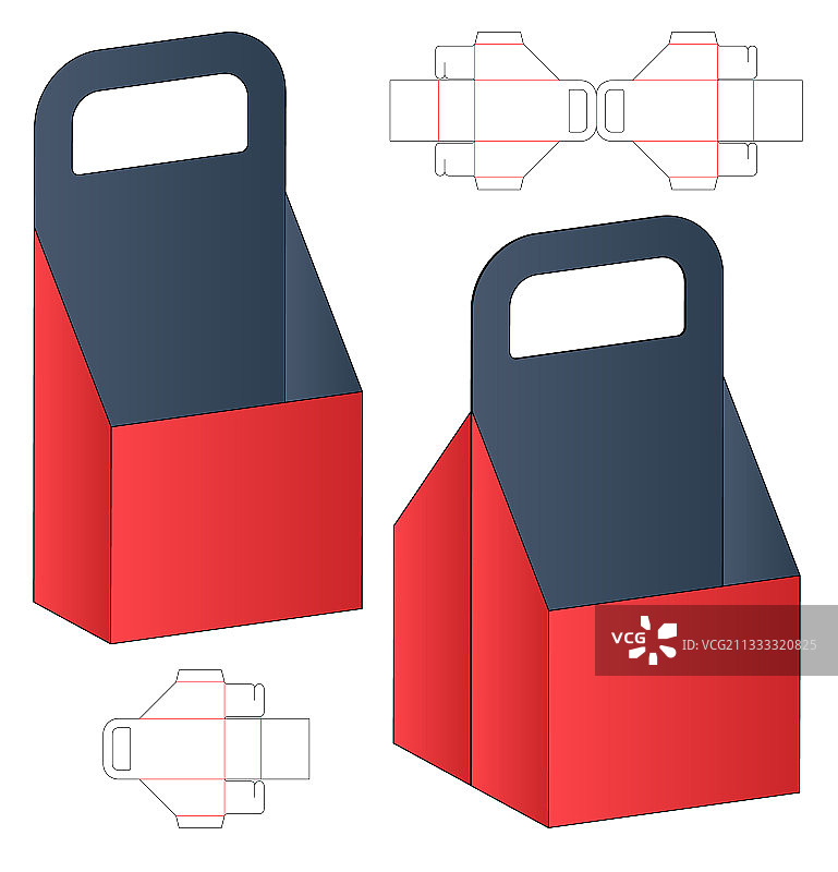 盒包装模切模板设计三维模型图片素材