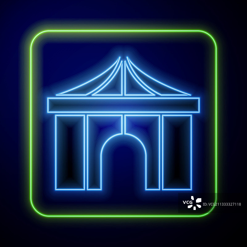 霓虹发光马戏团帐篷图标图片素材