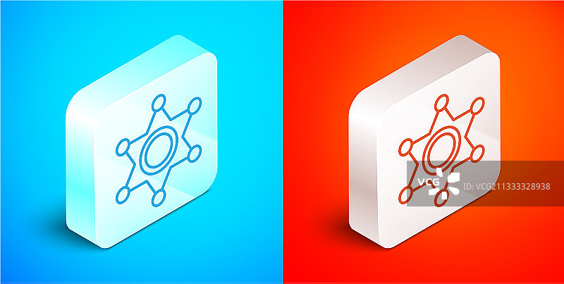 2.5D线条六芒星警长图标图片素材