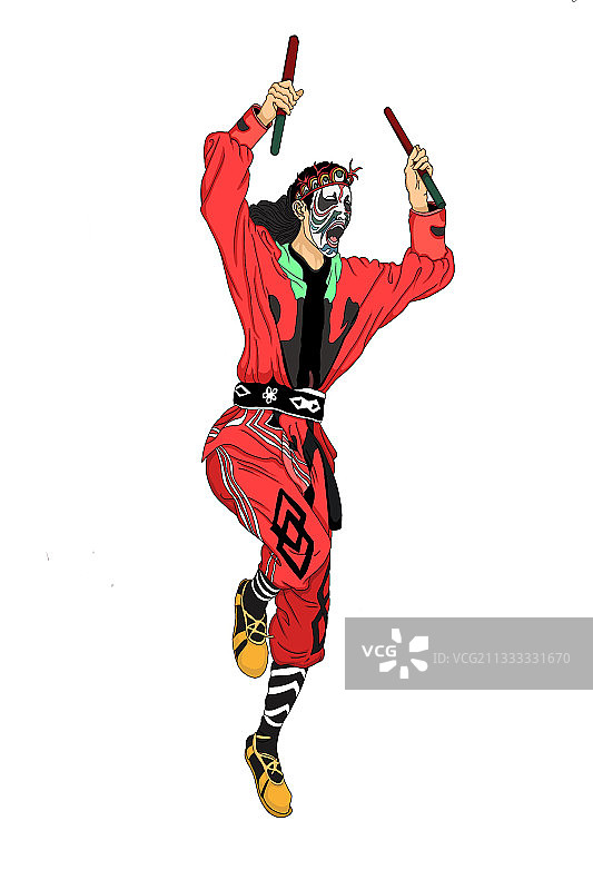 英歌舞单个人物创作图片素材