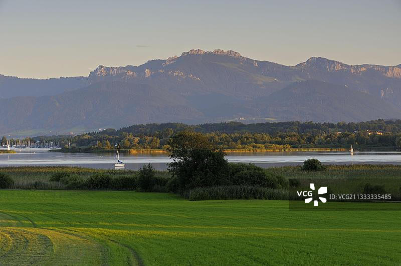德国巴伐利亚基姆湖西岸风光图片素材
