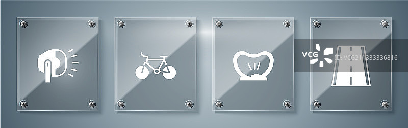 自行车车道、轮胎和头灯图片素材