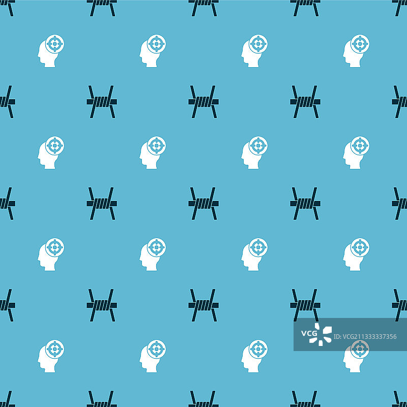 带刺铁丝网和射击靶无缝背景图片素材