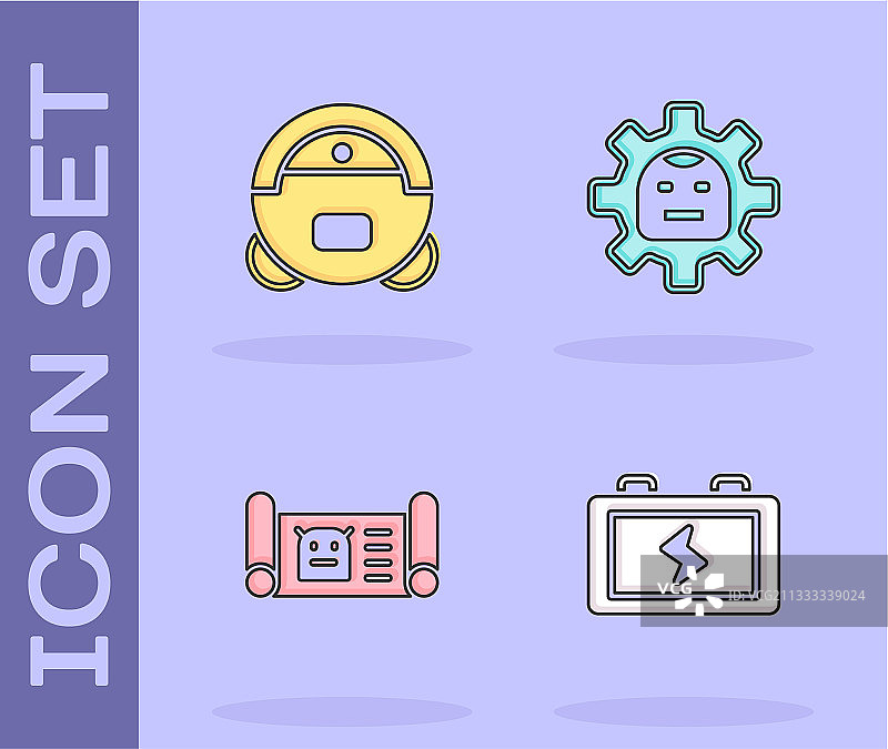 电池机器人吸尘器蓝图图片素材