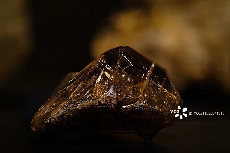 德国鲁尔博物馆石英金红石标本图片素材