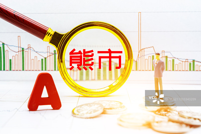 A股股市熊市大跌下降概念图片素材