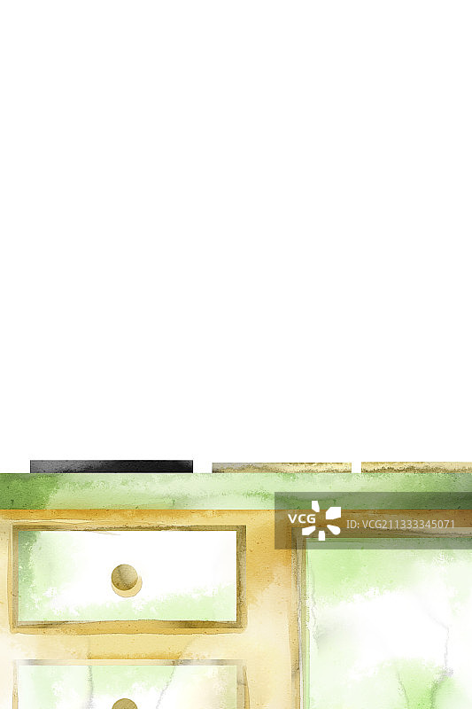 黄色橱柜插画图片素材