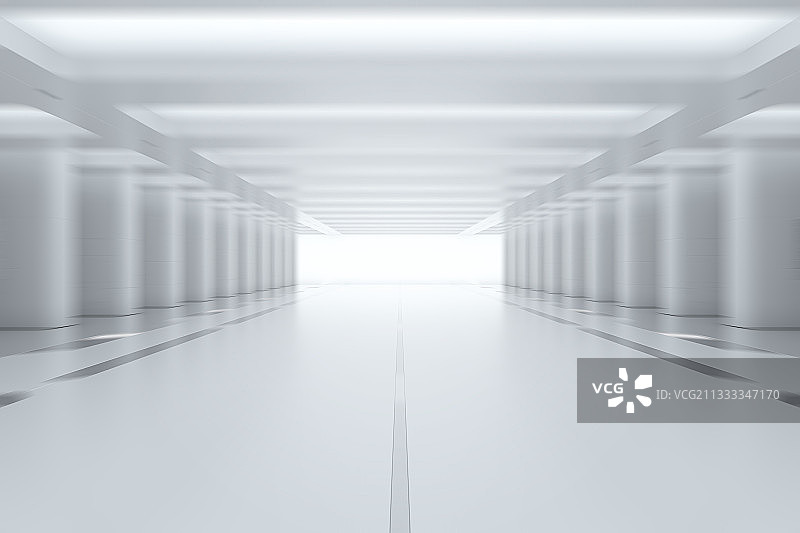 三维渲染的未来隧道图片素材