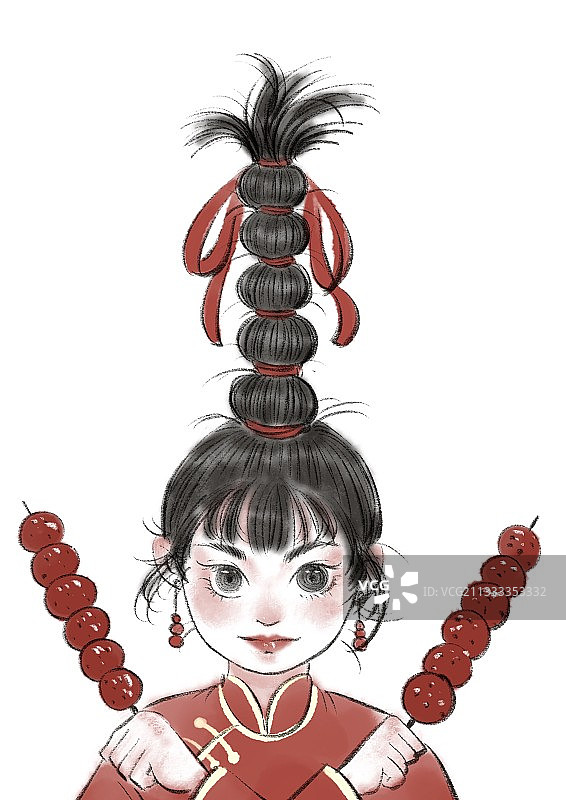 冰糖葫芦娃娃图片素材