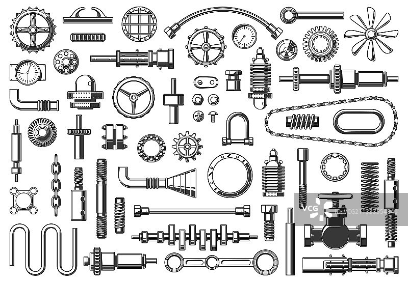 机械零件设备图标合集图片素材