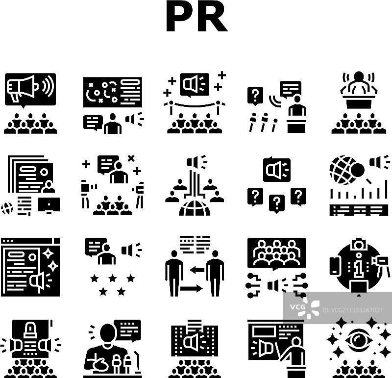 PR公共关系图标合集图片素材