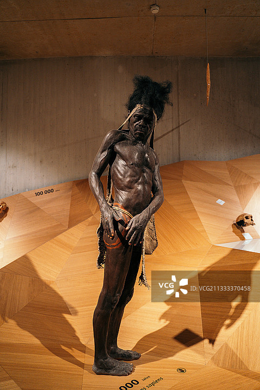 德国尼安德特人博物馆非洲智人复原图片素材