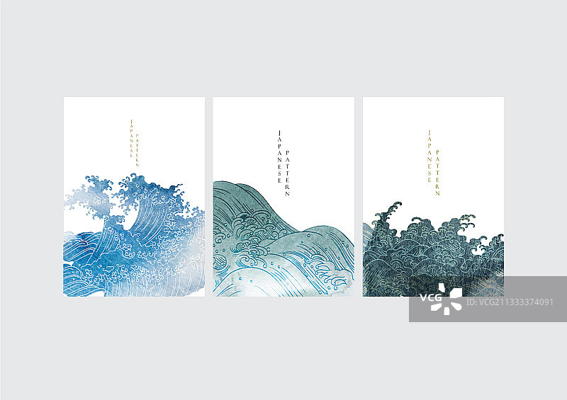 日式海浪艺术景观banner图片素材