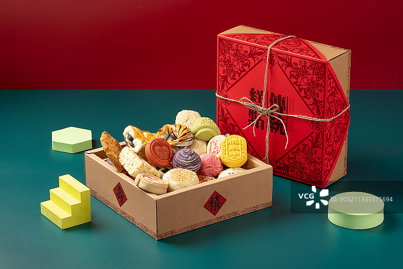 中式糕点点心礼盒图片素材