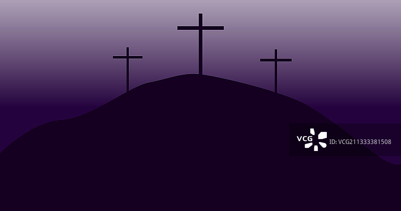 带有各各他三十字架的banner图片素材