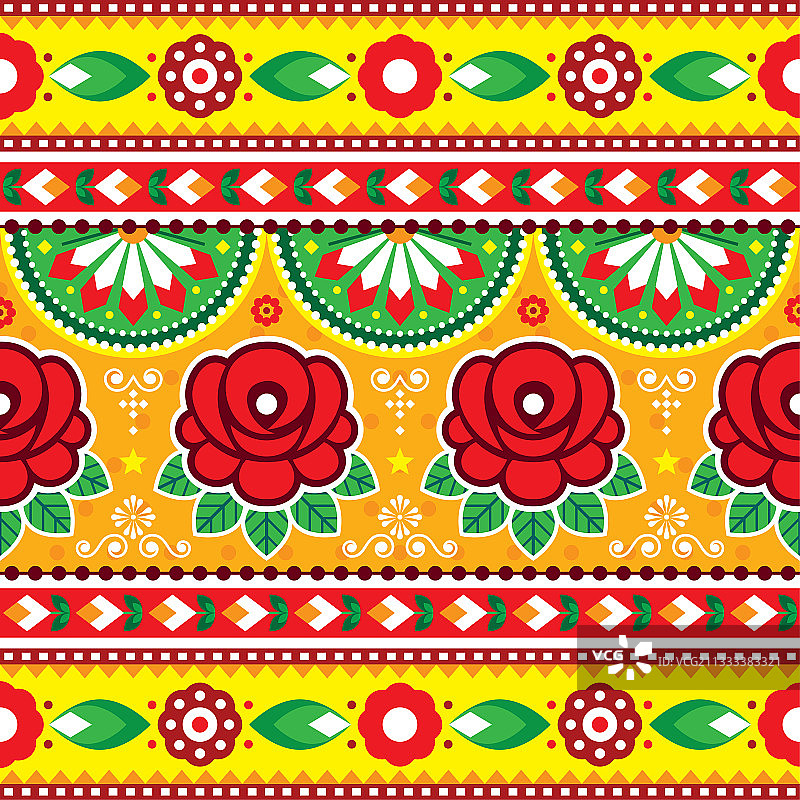 印度和巴基斯坦卡车无缝图案图片素材