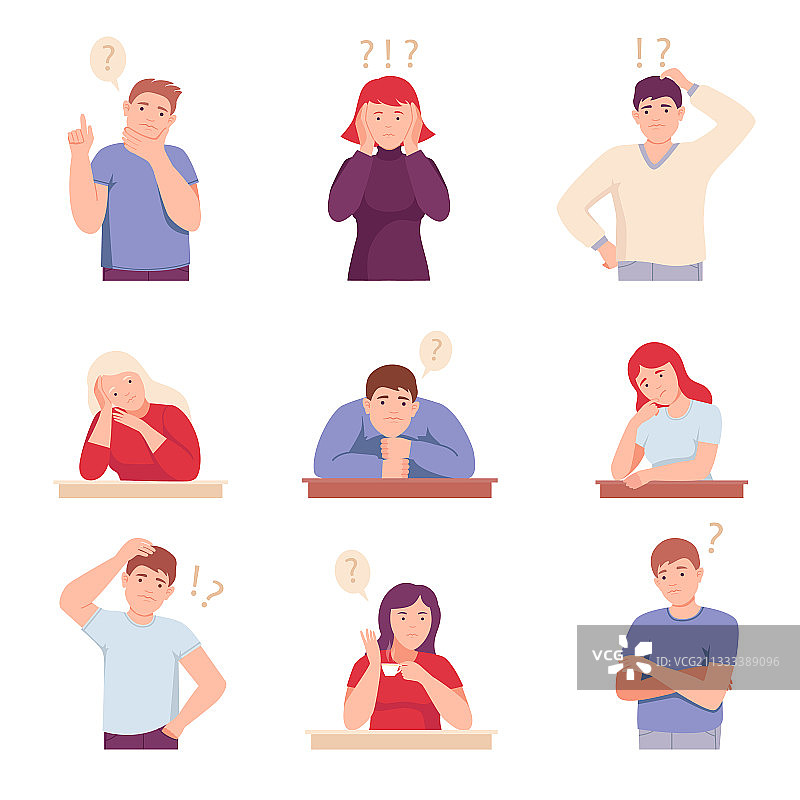 思考或做决定的人物图片素材