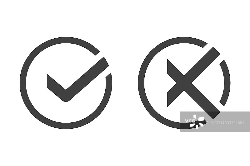 对勾和叉号图标选择标志图片素材