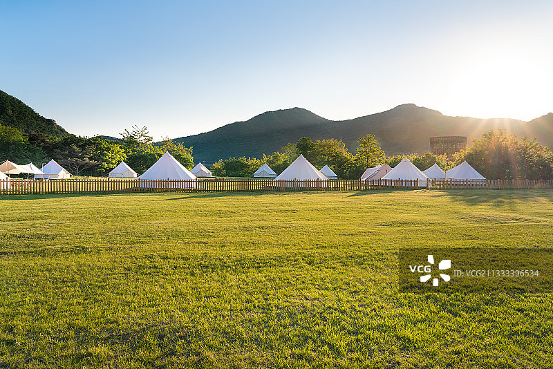 营地黄昏图片素材