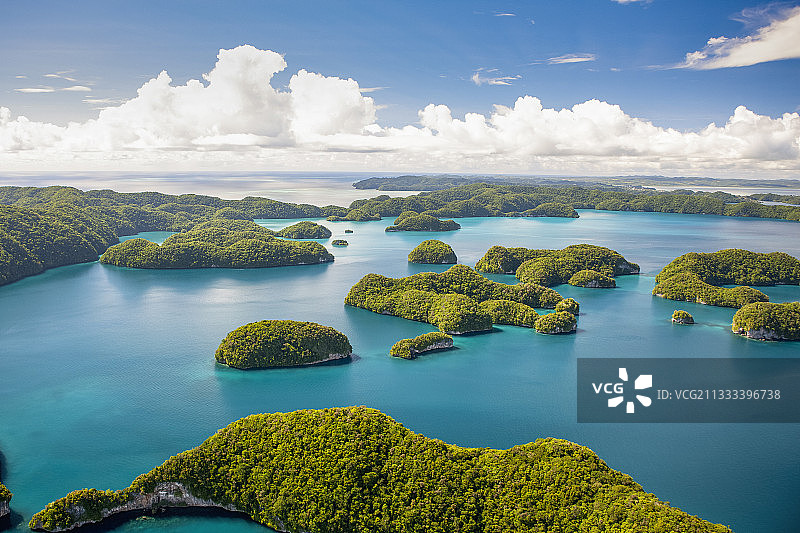帕劳群岛航拍，密克罗尼西亚图片素材