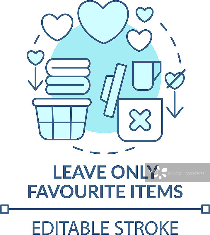 仅对喜爱物品进行分类的概念图标图片素材