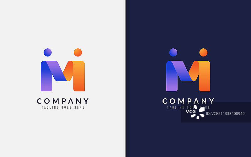 抽象首字母M标志创意设计图片素材