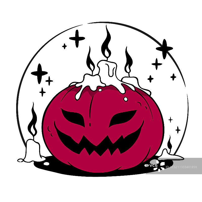 万圣节主题：微笑的怪异南瓜图片素材