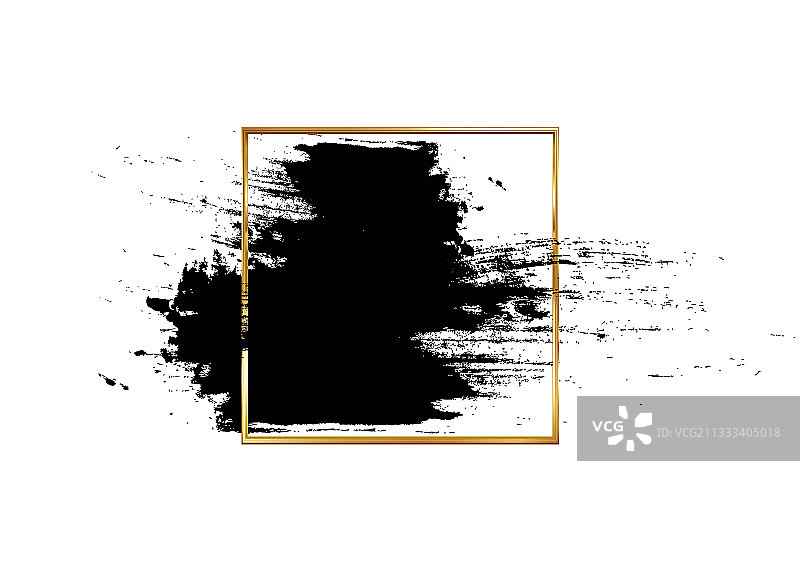 化妆品睫毛膏笔触与金色文字框图片素材