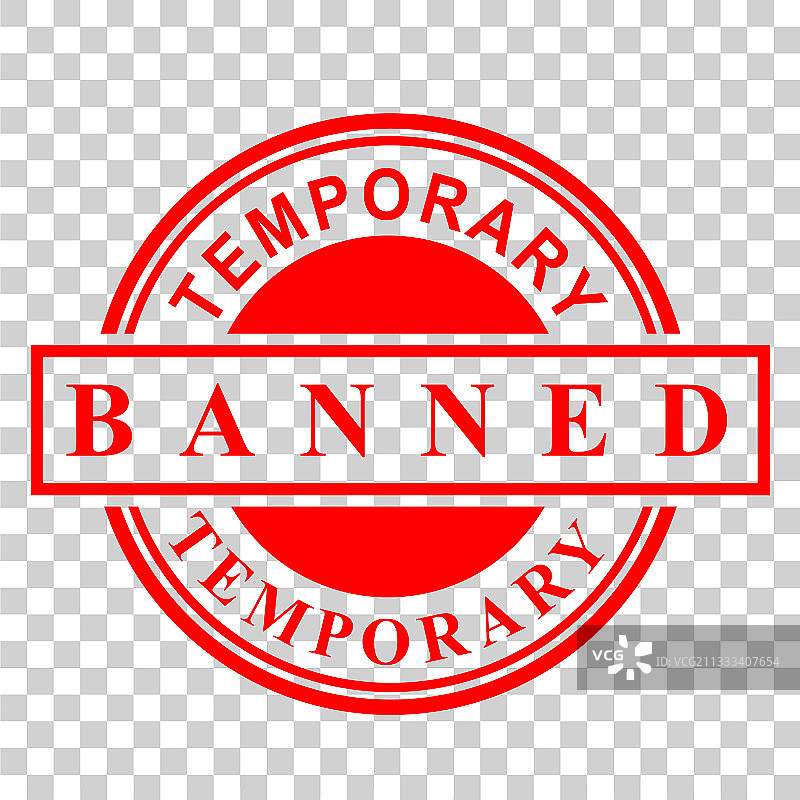 红色圆形临时禁用橡胶印章图片素材