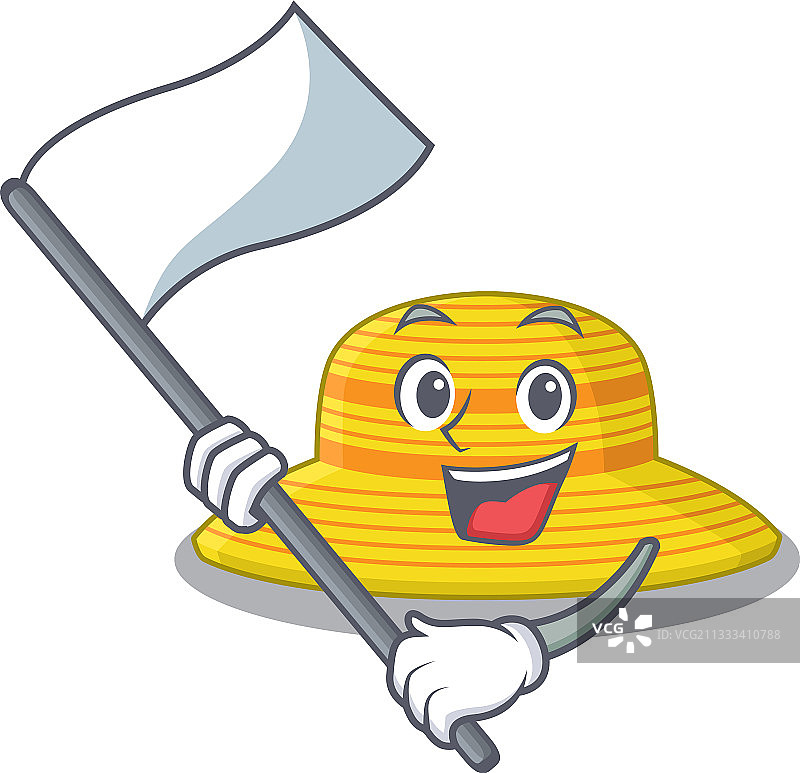 带有夏季帽子吉祥物角色设计图片素材