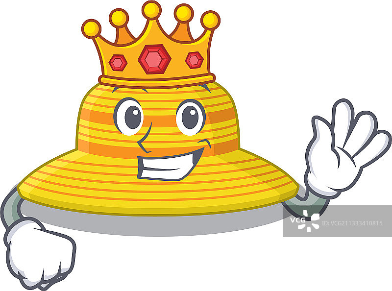 睿智的国王夏季帽子吉祥物设计风格图片素材
