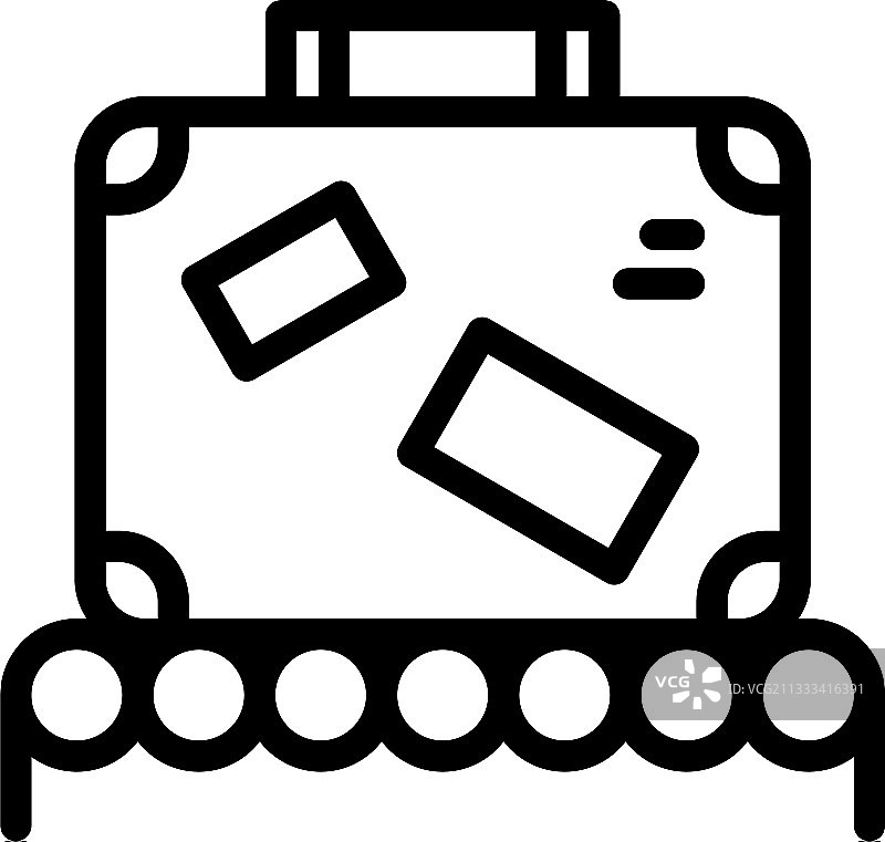 传送带上的行李图标（轮廓样式）图片素材