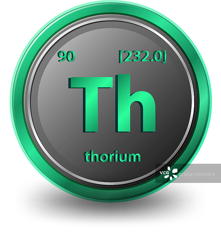 钍化学元素与化学符号图片素材