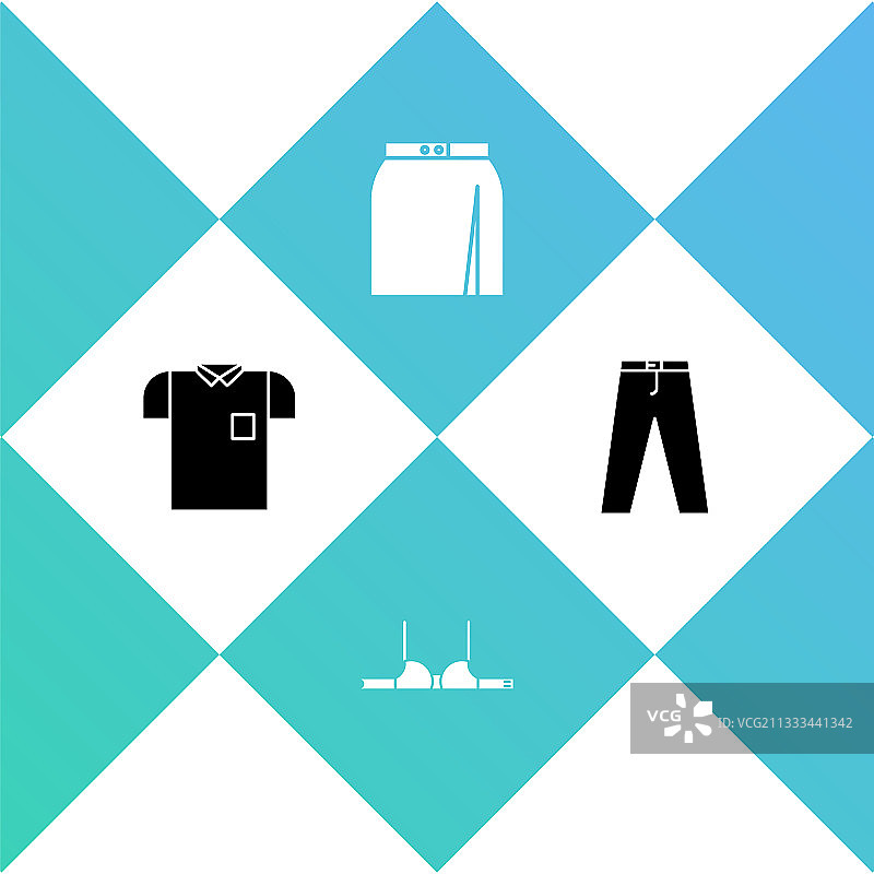套装：Polo衫、胸罩、裙子和裤子图标图片素材
