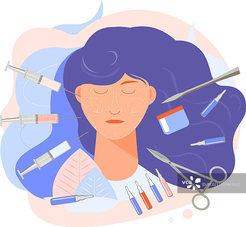 面部整形手术组合图片素材