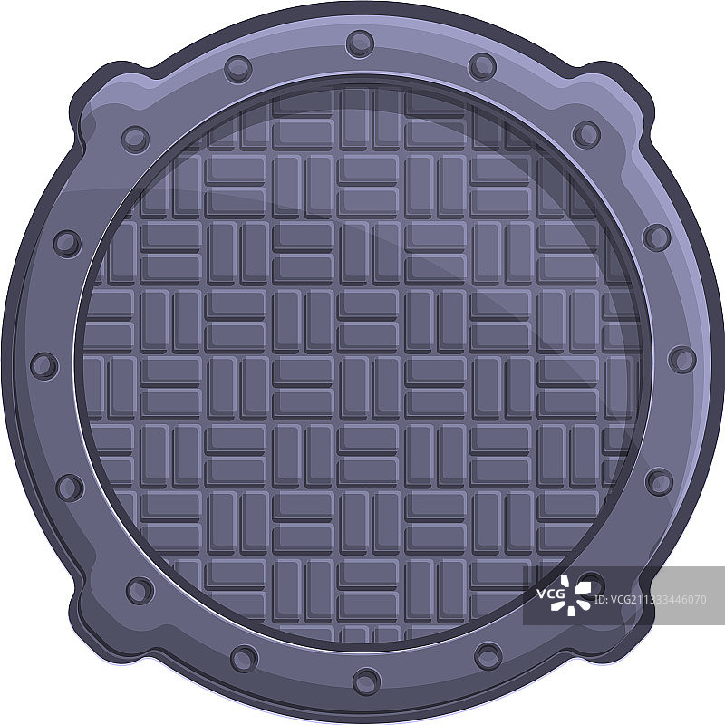 卡通风格的街道井盖图标图片素材