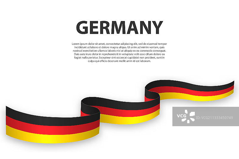 带有德国国旗的飘带或banner图片素材