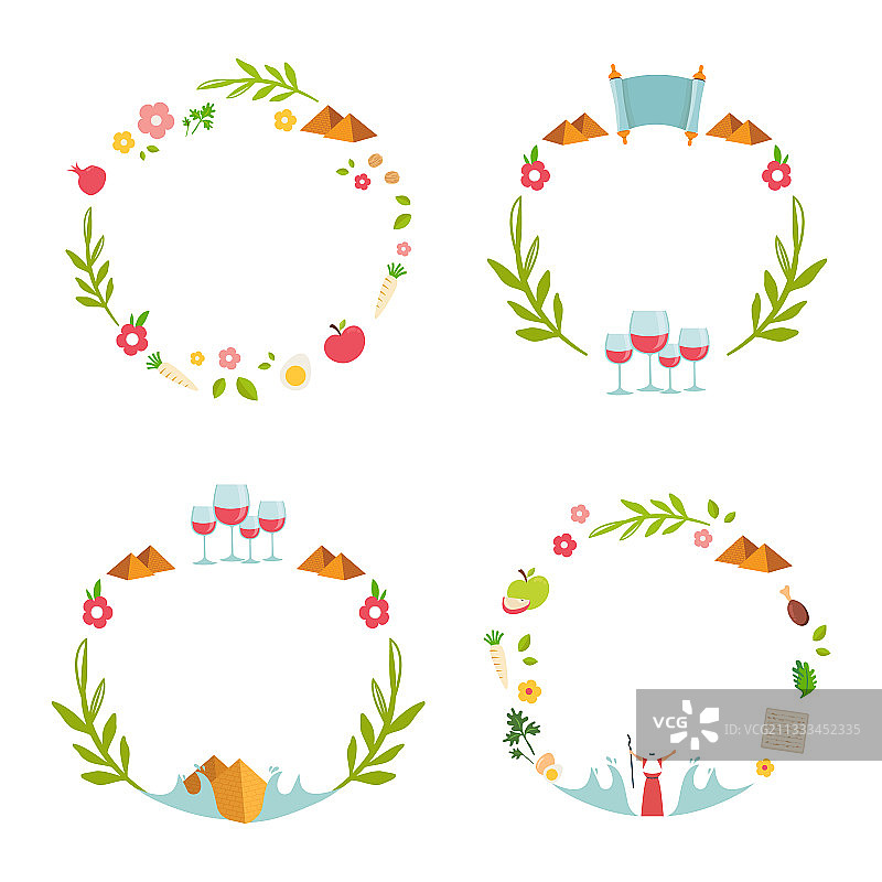 犹太人逾越节庆典边框图片素材