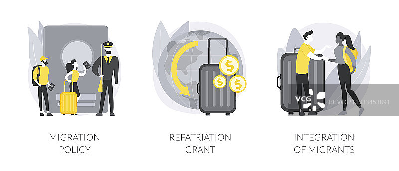 人民重新安置抽象概念图片素材