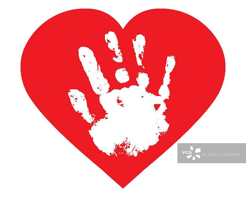 手掌心中的手印图片素材