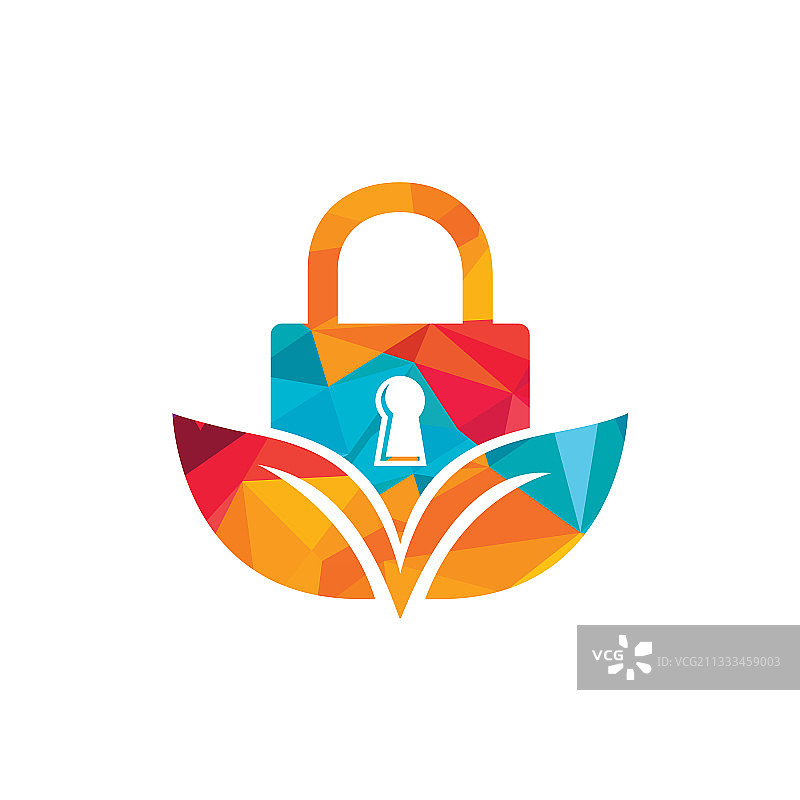 叶子锁logo设计图片素材