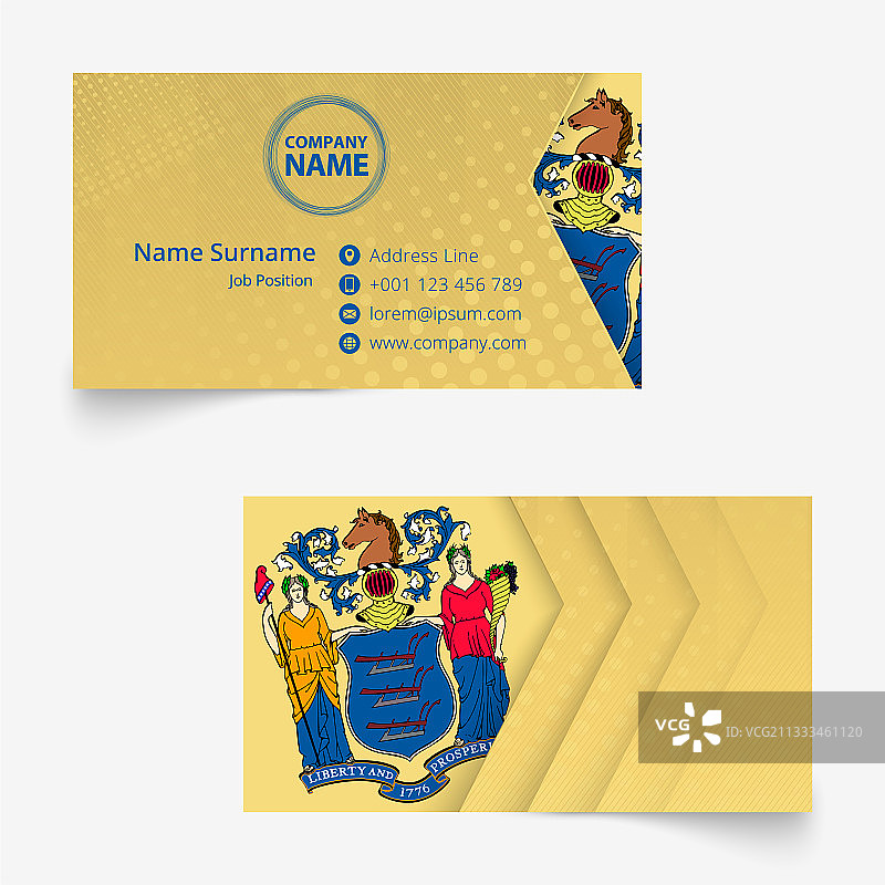 新泽西州旗名片标准尺寸90x50图片素材