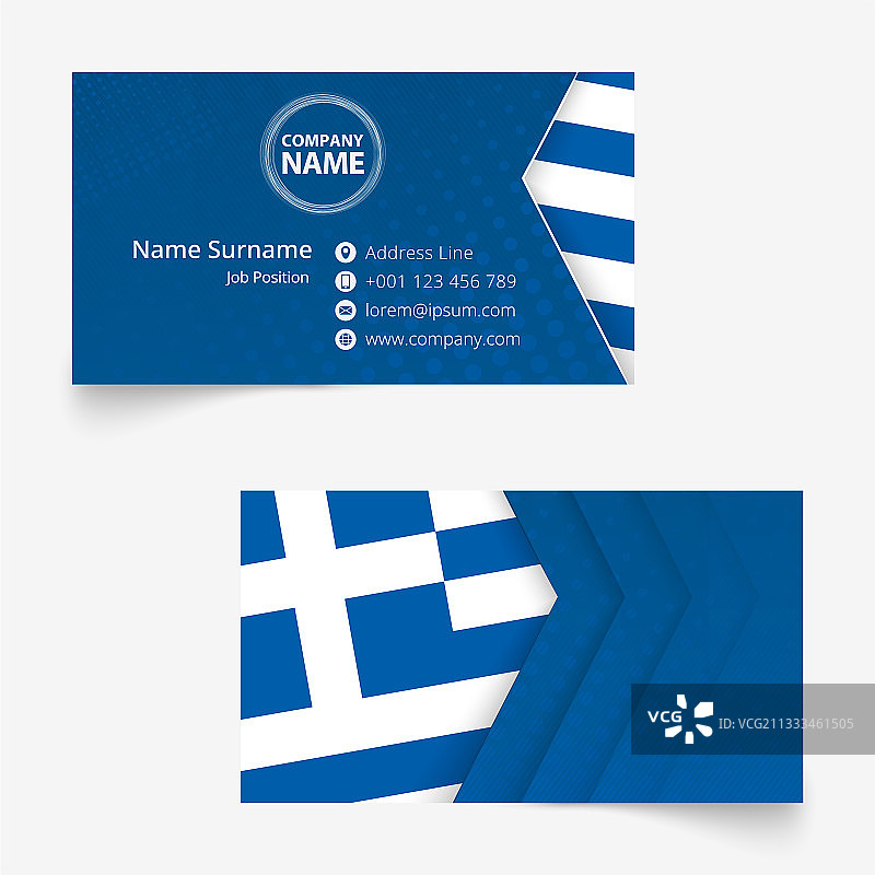 希腊国旗名片标准尺寸90x50毫米图片素材
