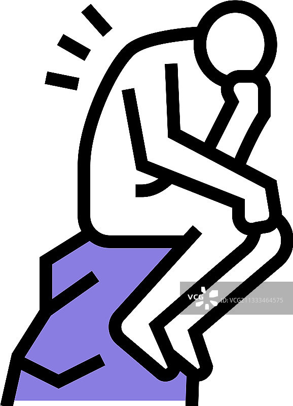 思考者哲学彩色图标图片素材