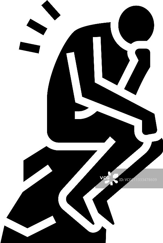 思考者哲学字形图标图片素材