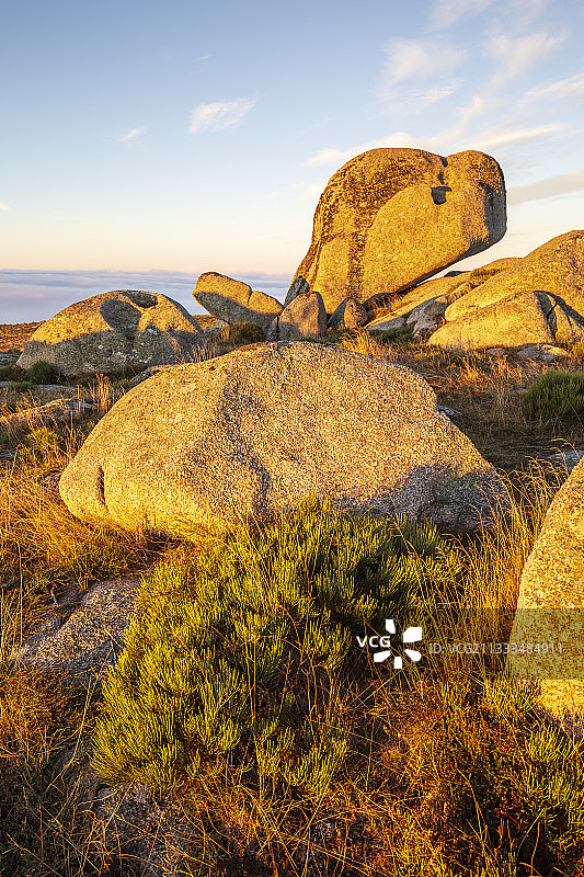 香草花岗岩景观,地中海农牧业文化景观,联合国教科文组织世界遗产,塞文山国家公园,联合国教科文组织生物圈保护区,拉布鲁斯村庄,弗莱西内在洛泽尔公社,洛泽尔,法国图片素材