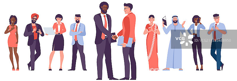 不同行业的商务人士握手图片素材